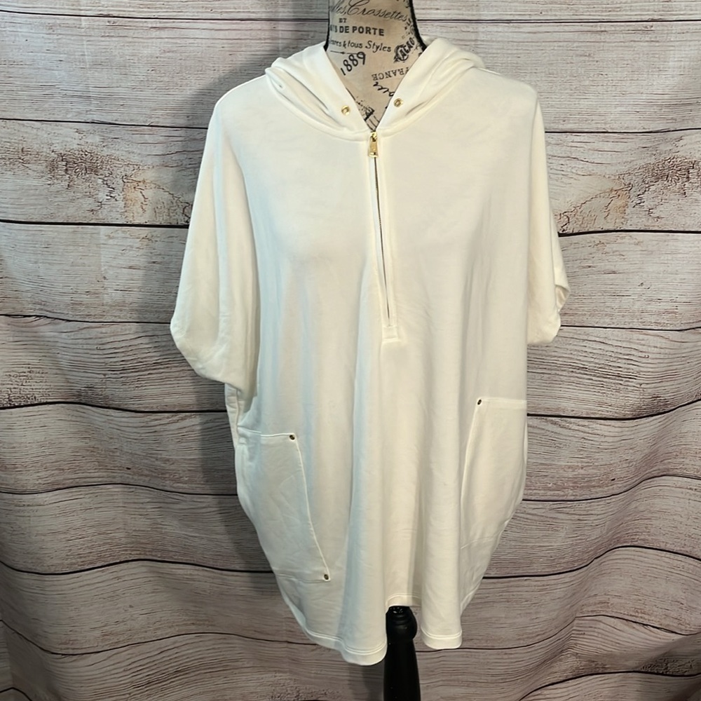 LRL Lauren Ralph Lauren Hoodie Half Zip Oversized Size XL Cream